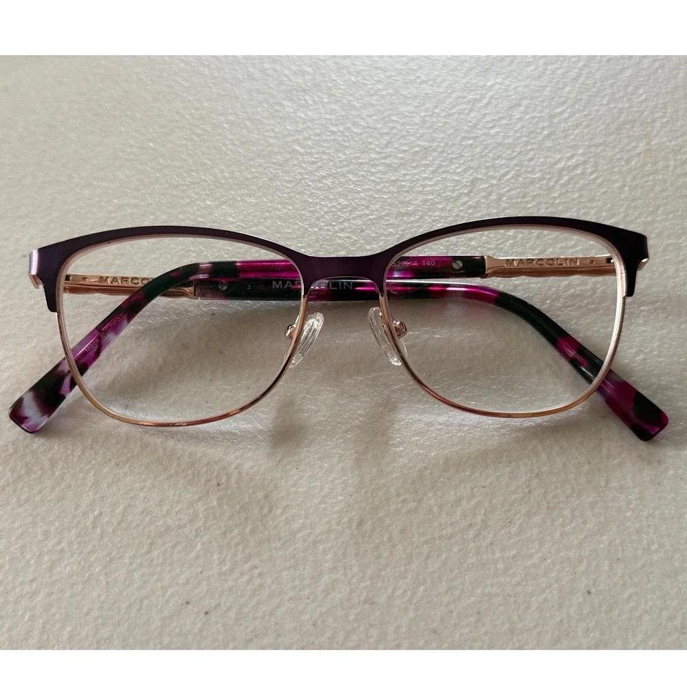 Marcolin Womens Eyeglasses MA5026 082 Matte Violet Cateye 52 15 140
